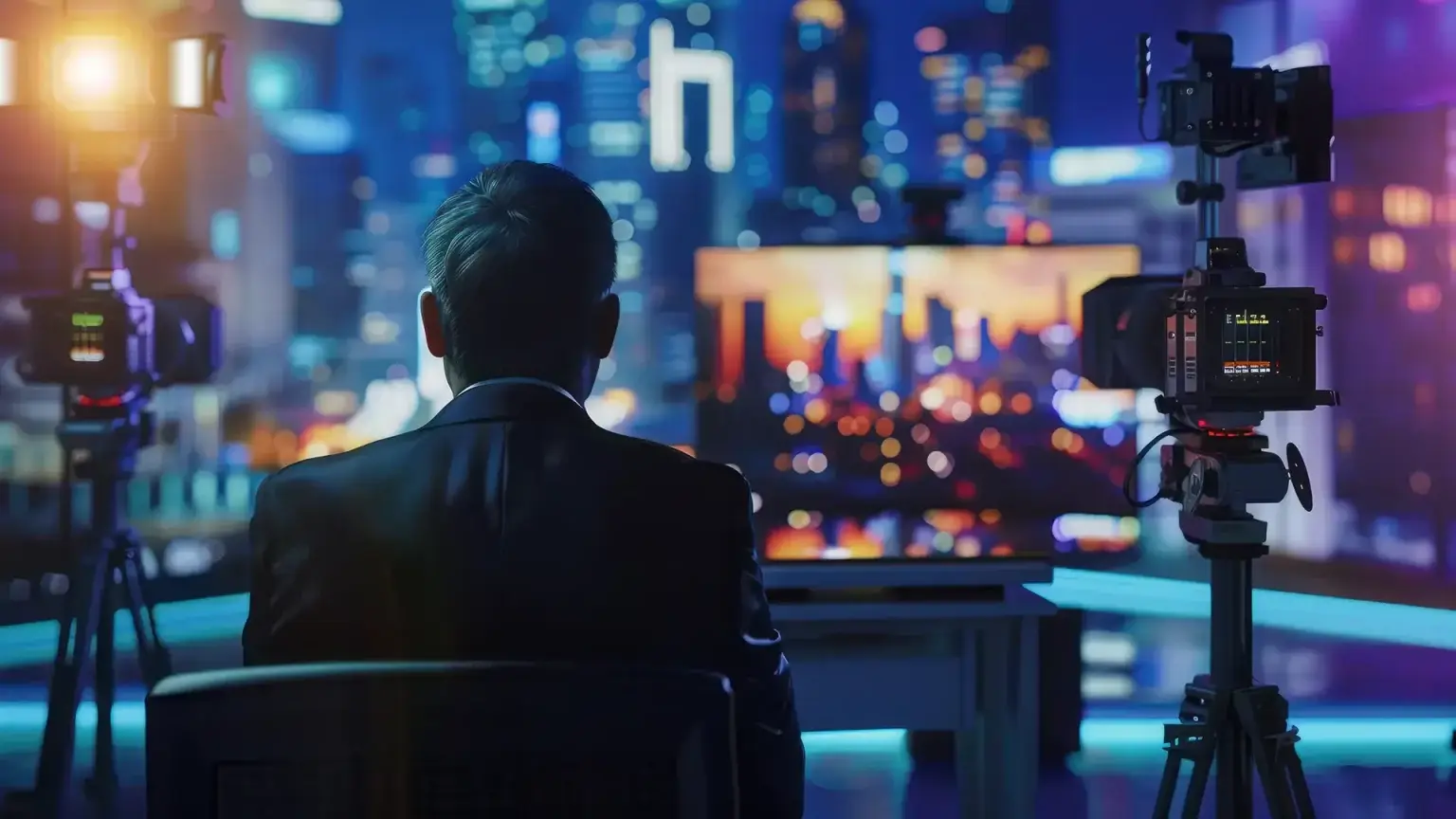 Professional streaming with camera, microphone, and lighting